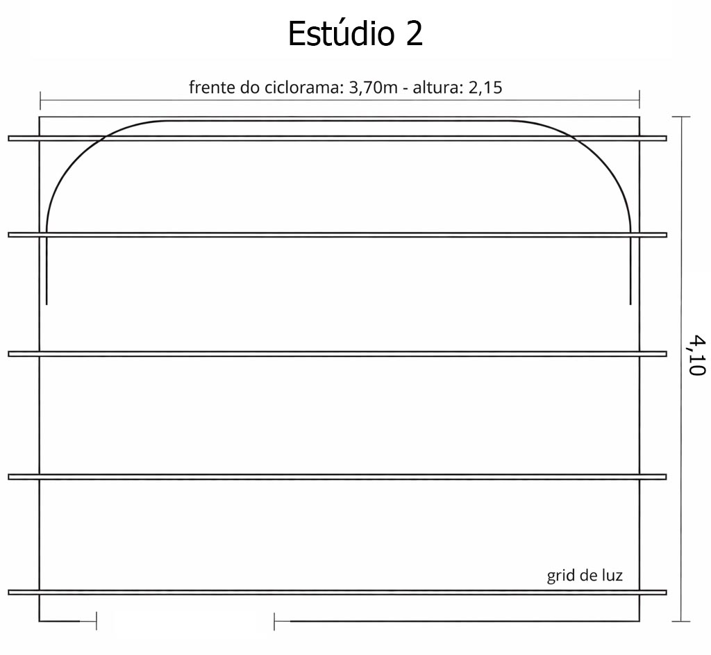Planta Baixa do Estúdio 2 de Podcast